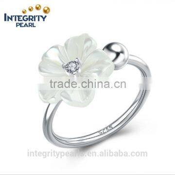 China factory price multi gemstone 925 sterling silver white flower engagement silver ring