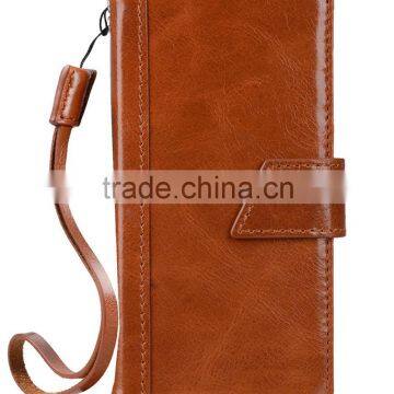 Strap Style Brown Wax Leather Mobile Phone Case for Samsung Galaxy Note 7 photo-2