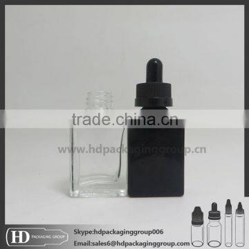 HD Chinese Manufacturer Rectangular Black e Liquid 30 ml Black Glass Bottles With Childproof Cap 15ml Rectangular Bottle photo-2