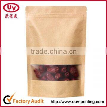 Food grade kraft paper bag with clear window