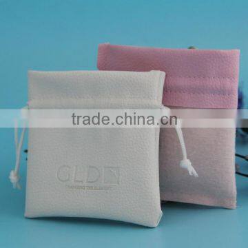 Manufacture custom made faux leather tobacco pouch drawstring