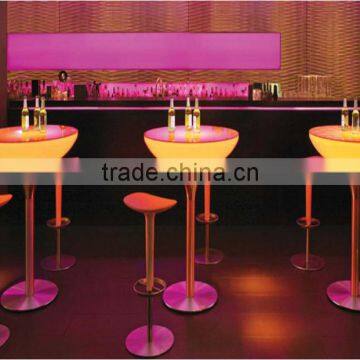 remote control stainless steel base Led Lighting Cocktail Table