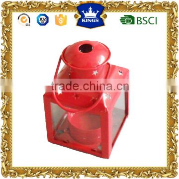 MINI red metal candle lantern