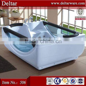 1800mm 2 Person Indoor Hot Tub, Two Side Glass Bathtub, Freestanding Bathtub Popular Acrylic Bathtubs