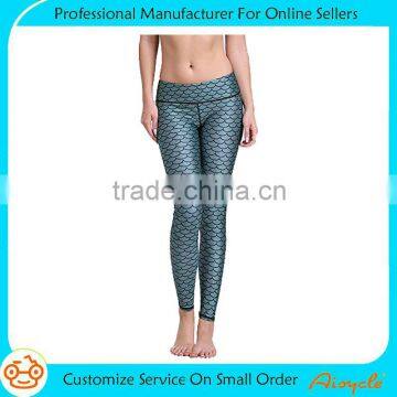 Lady's Printed Wide Waistband High Compression Workout Yoga Leggings