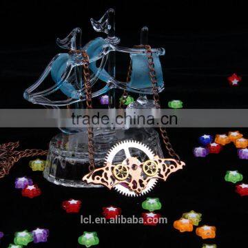 New Design Steampunk Gear Bat Pendant Statement Necklace 2015 Yiwu Fashion Imitation Jewelry Hot Sale photo-3
