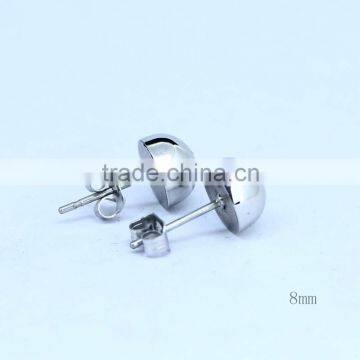 stainless steel half ball stud earrings for lady