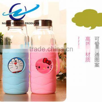 cartoon Food Grade Soft Silicone cup Sleeve