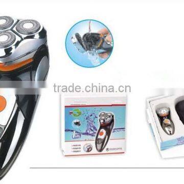 China Professional electric rechargeable face care ABS stainless material man's shaver portable three rotary blade