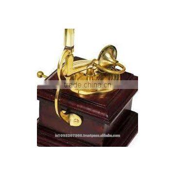 Wooden Square Decorative Gramophone