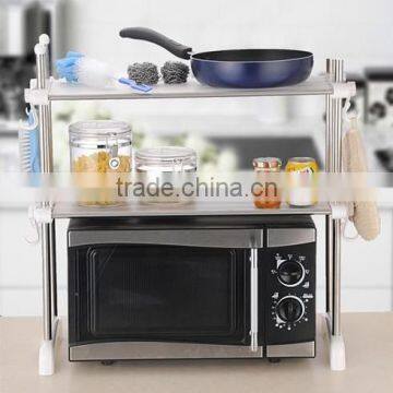 Kawachi Kitchen Microwave Oven Racks Double Bowl Stainless Steel Rack photo-2