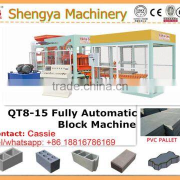 Shengya QT8-15 german technology full automatically baking-free concrete block product machinery china supplier