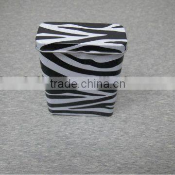 rectangular hinged lid cigarette pack tin box