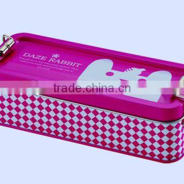 Two layer Special design metal tin pencil case,tin pencil box for kids