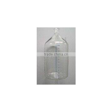Glass milk measuring bottle