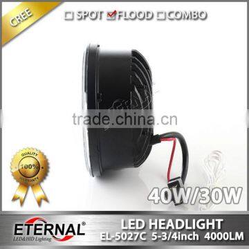 40W 5.75" LED Motorcycle Headlight Harley Projector Headlight H4 for Harley Universal Headlamp Replacement Kit photo-4