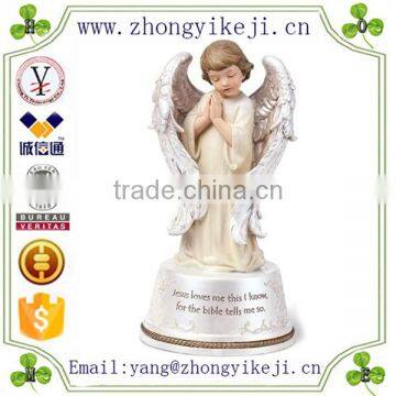 2015 chinese factory custom made handmade carved hot new products resin standing angels