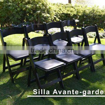 black wooden padded folding chair, used wedding folding chairs