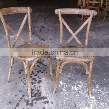 Cross back oak wood chair