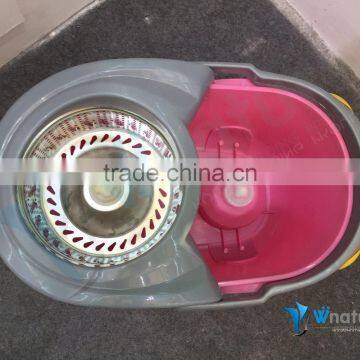 Easy Clean Magic Mop 360 Bucket 2 Heads Micro Fiber Spin Spinning Rotating Head photo-3