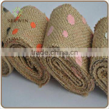 2015 natural cute dots for packing jute ribbon