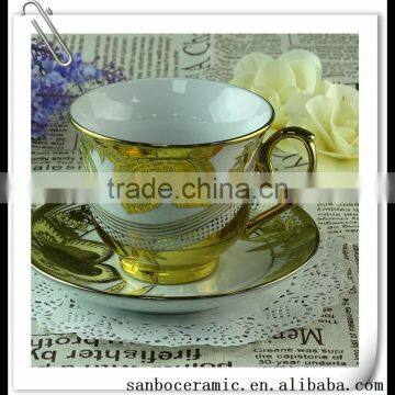 200ml Golden Butterfly Design Cup and Saucer With Packaging Boxes