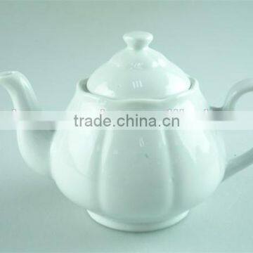 Elegant white pumpkin ceramic teapot with cheap price in stock