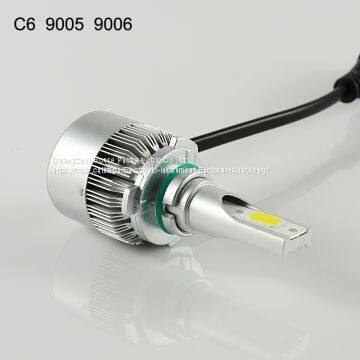 Led Headlight C6 9005 9006 Cob 30W/Bulb(60W/Set) 6400lm/set(3200lm/b LED COB LED Headlight Bulbs Hi/Lo
