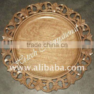 Designer Wooden Charger Plate,Wooden Charger Plate,Wedding Charger Plate,Wood Charger Plate,Under Plate,Mango Wood Charger Plate