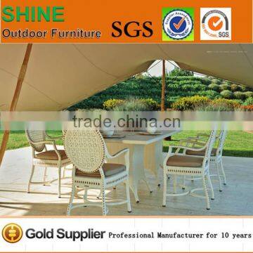 Outdoor Furniture Wholesale Rattan Table and Chair Luxury Dining Set