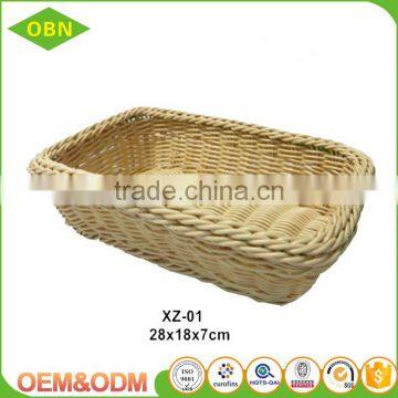 Hand woven washable solid plastic food basket