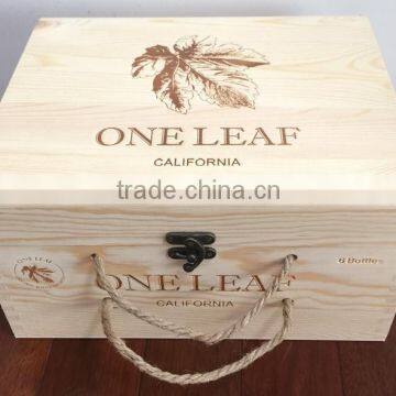 Two layers of six bottles wooden boxes