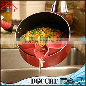 NBRSC Red Silicone Pouring Spout Clip on Easy Pour Spout for Pots and Bowls photo-3