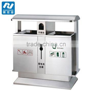 Stainless Steel Metal Outdoor Garbage Urban Dust Bin photo-4