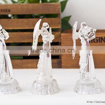 LED Acrylic Christmas Angel With Instrument Figurines photo-4