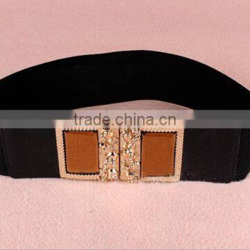 Wholesale Skull Pattern Decorated Alloy Buckle Elastic Sex Women Lady Waist Belt photo-3