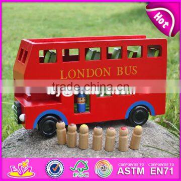 2017 New Products Children Funny Wooden Toy Double Decker Bus W04A161 photo-4