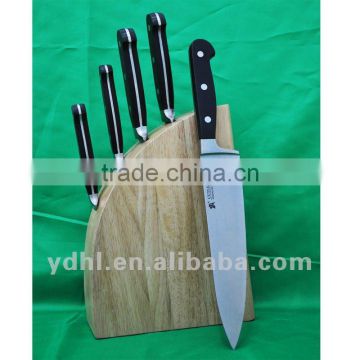 knife set with wooden block