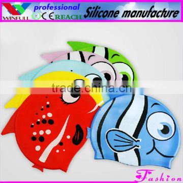 swimming silicone caps,fish shape silicone swimming caps