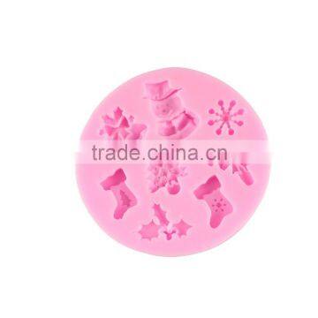 Snowman Snow Christmas Series Silicone Mould Handmade Soap Cake Decorating Die DIY Baking Tool photo-3