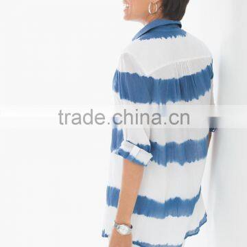 Women's Button up Long Sleeve Tie Dye Shirt photo-2