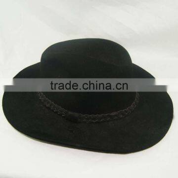 black color wide brim men's hats wool felt hat with high quality