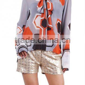 fashion blouse with geometric scheme print