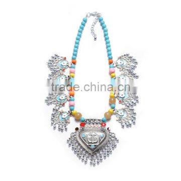 Europe and the United States Exaggerate the New Beads Chain Necklace Spring Summer Alloy Fan-shaped Pendant Vintage Jewelry photo-2