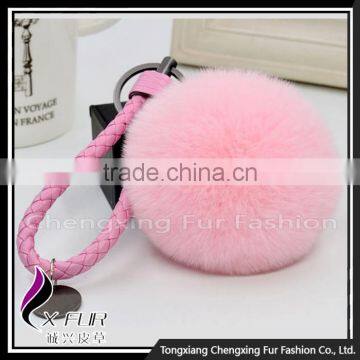 CX-R-24 Genuine Rex Rabbit Fur Mobile Phone Decoration Key Chain photo-2