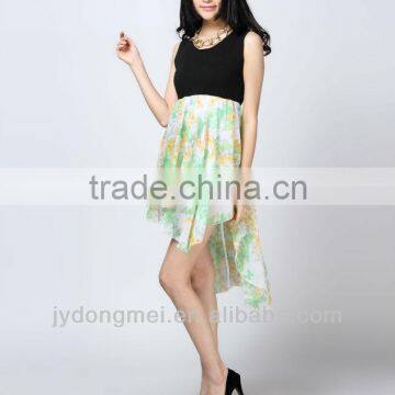 ladies elegant chiffon print dress