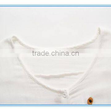 Half Sleeves V Neck Cotton Embroidery Breathable Fashion Lady Shirt photo-4