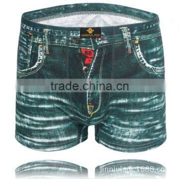 MGOO Hot Sale Mens Jeans Print Boxer Underwear Young Boy Boxer Fitting Sexy Male Boxer photo-5