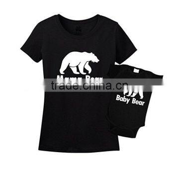 Mommy and me t Shirts Custom Printing 100% Organic Cotton T-shirts Bodysuit Wholesale photo-4