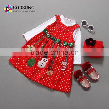 Fashion children christmas outfits Two pieces frocks designs girls cute casual dress